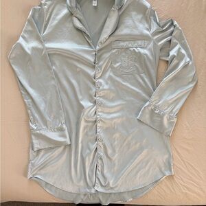 SKIMS blue Satin Pajama dress